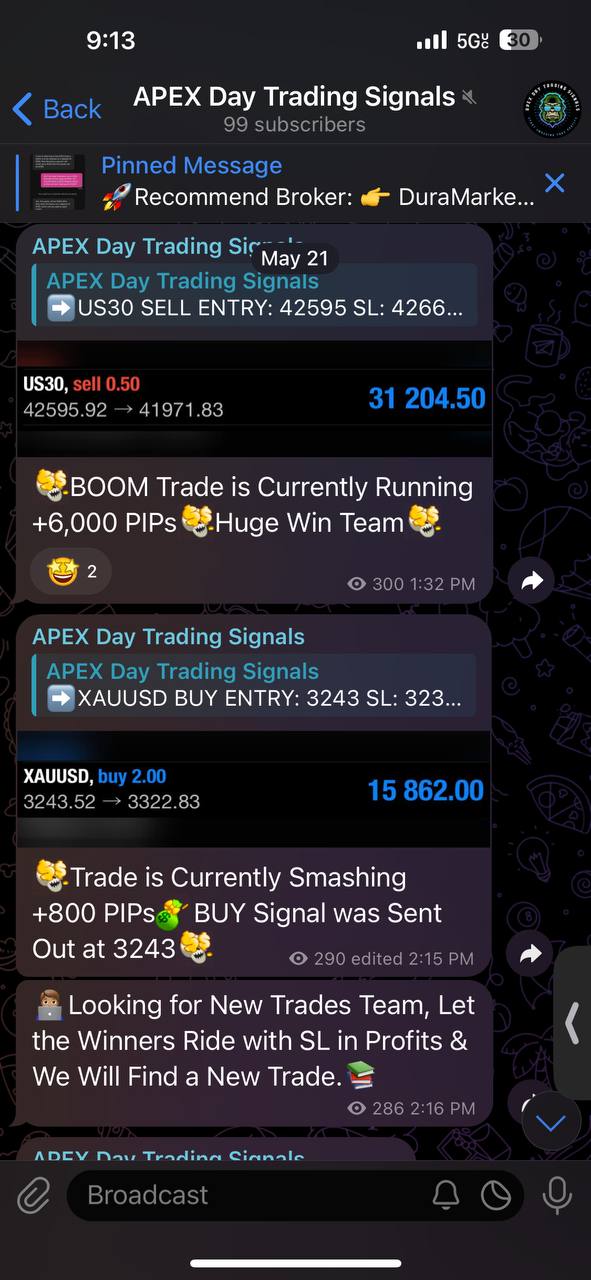 APEX DAY TRADING SIGNALS: 1 MONTH ACCESS