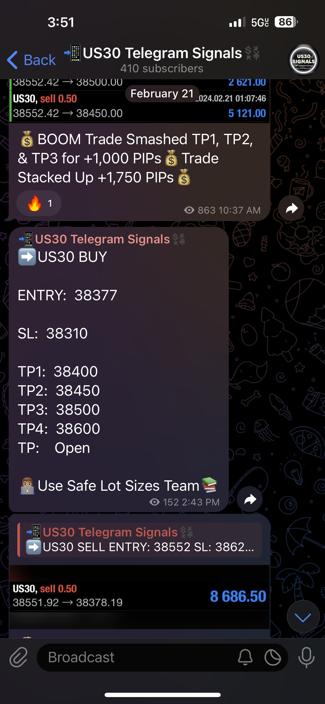 US30 Signals: 1 Month Telegram Access