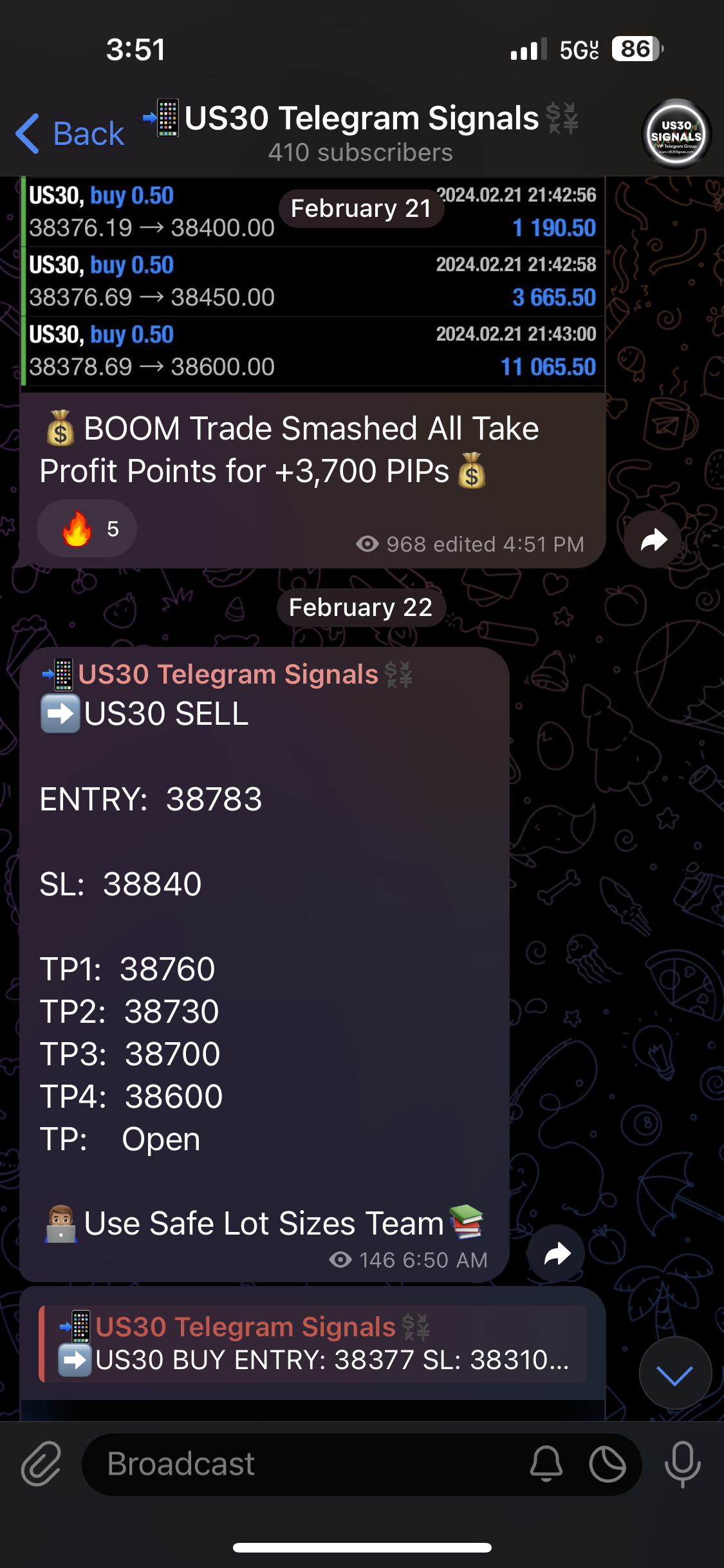 US30 Signals: 1 Full Year Telegram Access